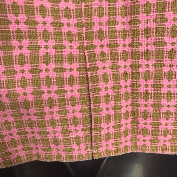 Express Pink & Brown Cropped Tweed Work Blazer Size 8 - Picture 6 of 13